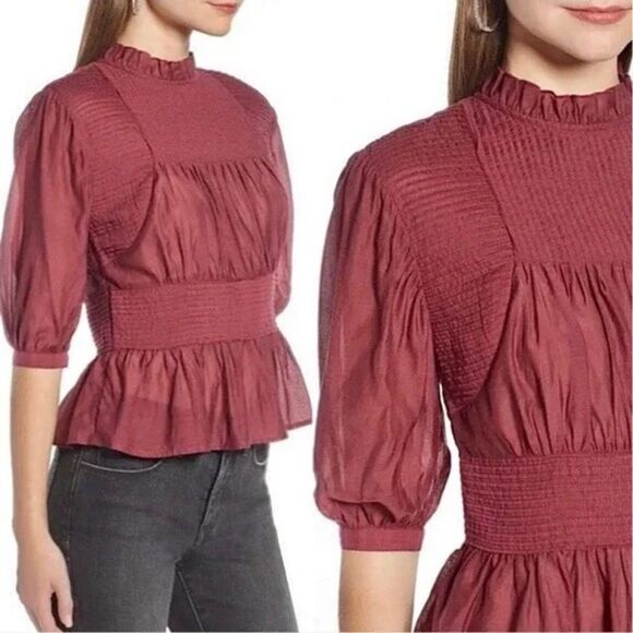 Something Navy Blouse Pleated Peplum
Button Blouse Sz XS - Picture 1 of 8